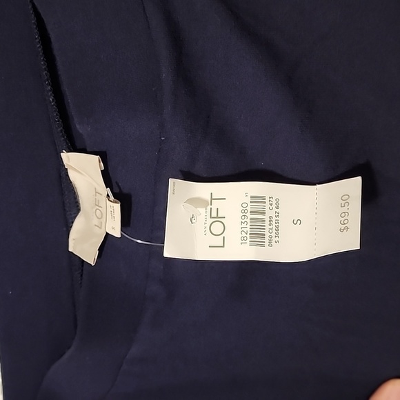 LOFT full length dark navy maxi skirt with elastic waistband, size small - Picture 3 of 5